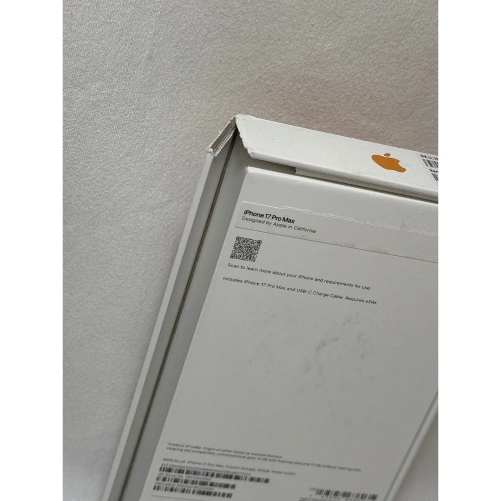 Apple iPhone 17 Pro Max 512GB Cosmic Orange Empty Retail Box Only MFA63LL/A